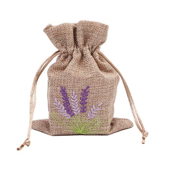12 шт., сумки с вышивкой лаванды, пустые сумки для хранения с завязками, износостойкие, широко используемые сумки для хранения конфет и ювелирных изделий