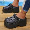 Fashion Fashion Women's Chunky Platform Sandals 2024 Summer Thick Bottom Diy Clogs Garden Shoes Women Closed Toe Non-Slip Beach Slides