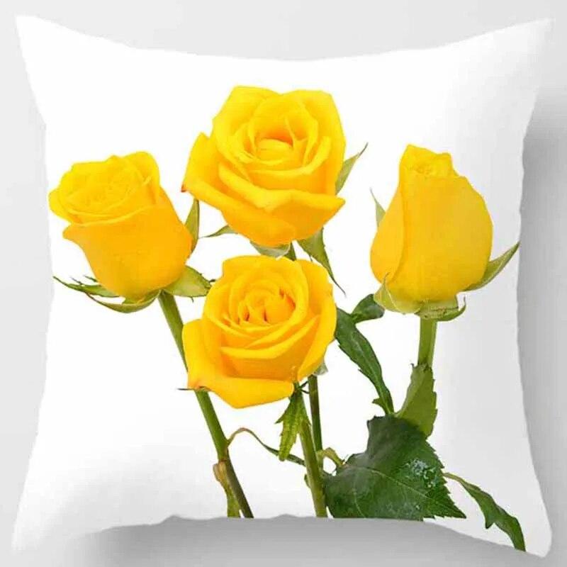 Чехол для подушки с принтом желтой розы для дома, гостиной, дивана, спальни, украшения автомобиля, наволочка