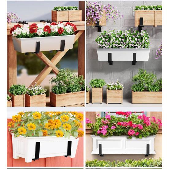 Deck Railing Adjustable Planter Box Bracket Strong Load-bearing Rustproof Corrosion Resistant Universal Window Box Bracket Flower Box Holder