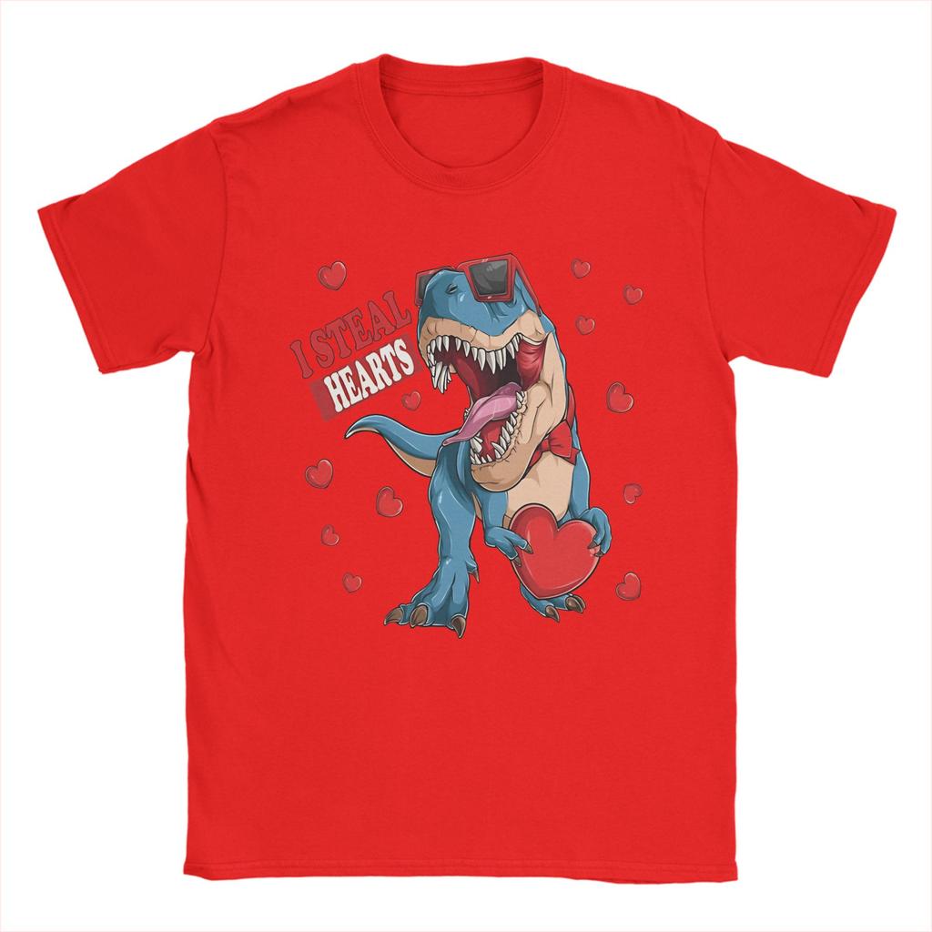 I Steal Hearts Trex Dino TShirt Unisex Streetwear Pure Cotton TShirts Summer Breathable Hip Hop Tee Shirt Hot Sale Plus Size Tops