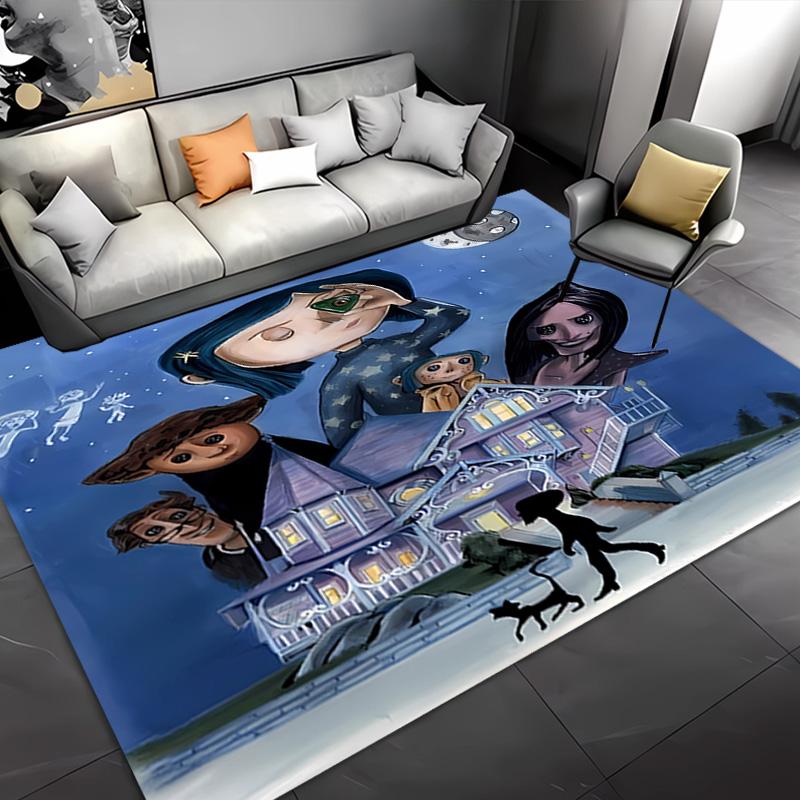 1pc Coraline Entrance Mat, Non-Slip Mat Area Rug,Room Decor, Outdoor Decor, Kitchen Rug,Doormat - Machine Washable, Easy to Clean