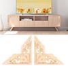 4PCS Wood Carved Onlay Applique Woodcarving Corner Decal Home Furniture Decoration