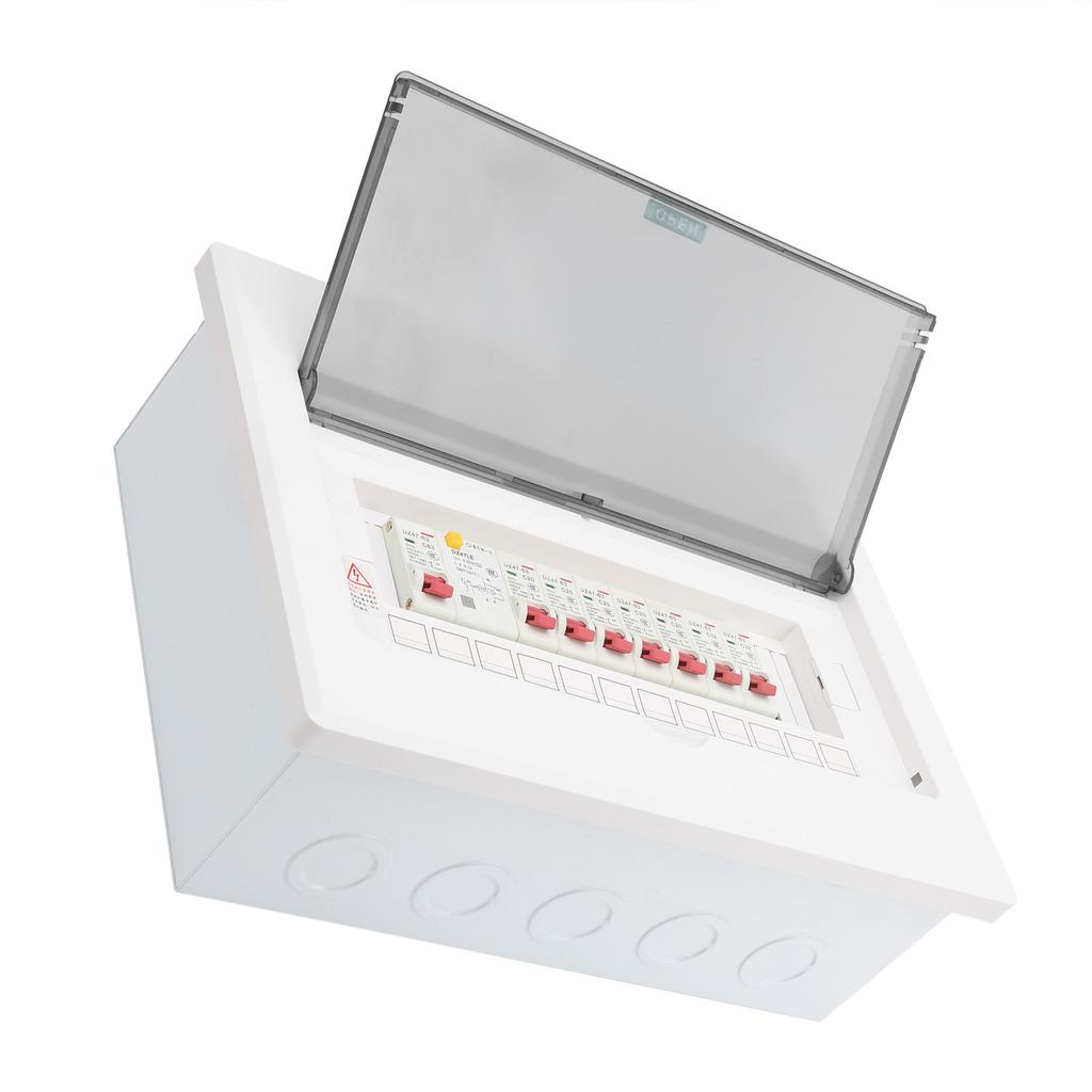 Electric Lighting Distribution Box 7-Way Plastic with 1P Leak  Switch 63A