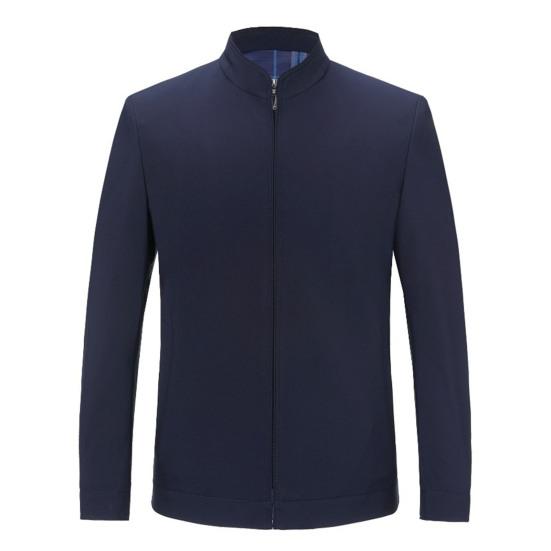 Мужская деловая куртка с воротником с лацканами и длинным рукавом, однотонный кардиган на молнии, облегающее повседневное пальто, верхняя одежда