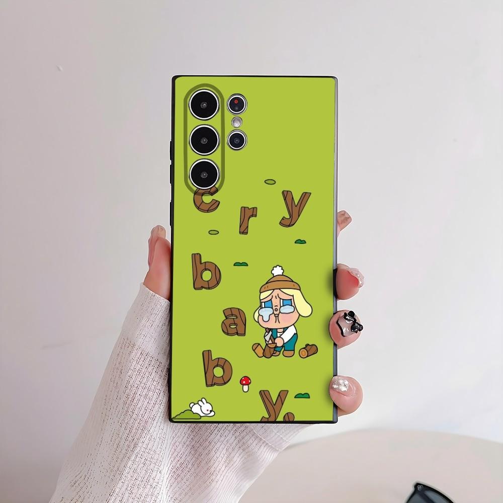 Милый Чехол-Телефон с Куклой C-Crybaby для Samsung Galaxy S25 S24 S22 S23 Ultra S21 S20 Plus 5G Матовый Нескользящий Полностью Закрывающий Мягкий Чехол
