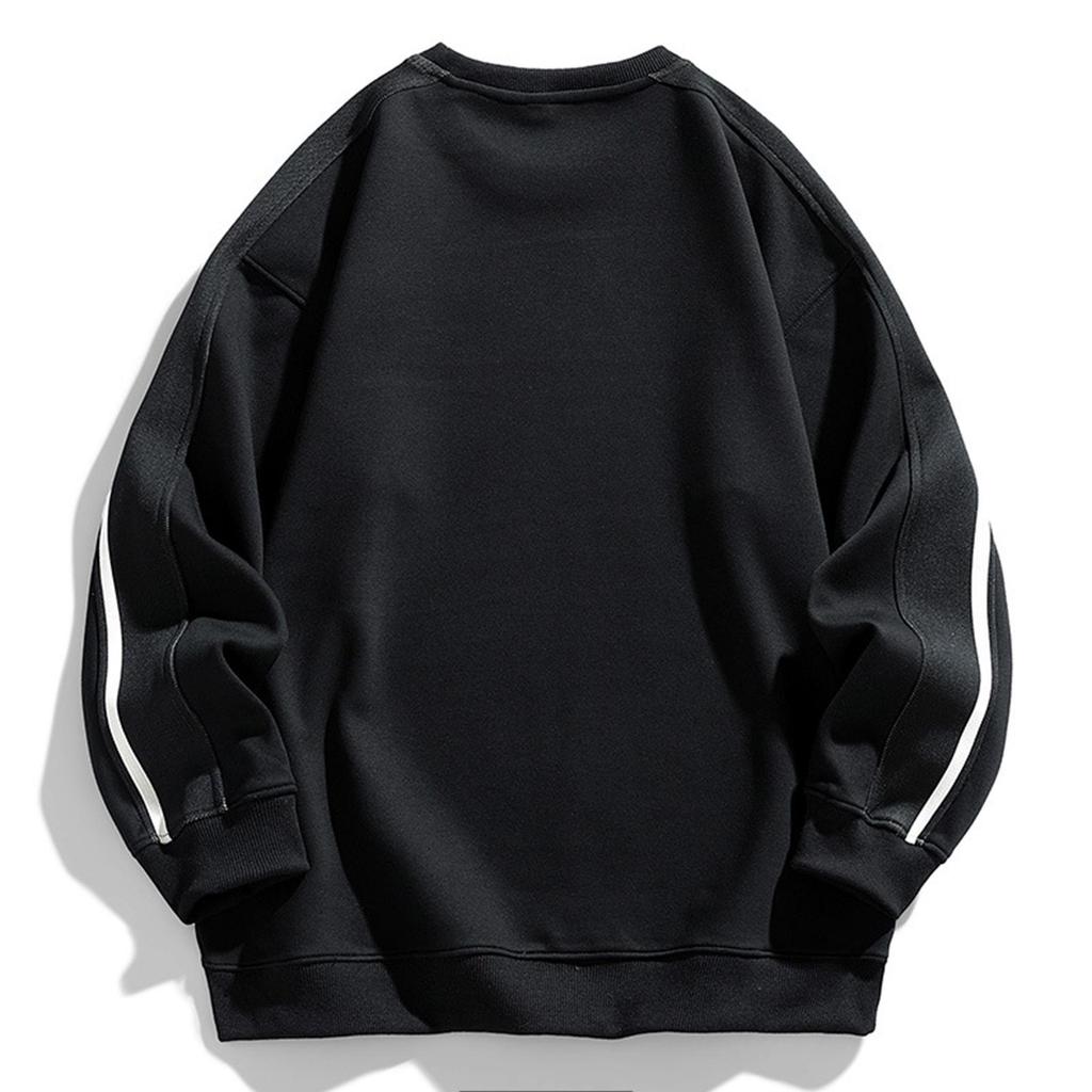 Men's Solid Color Round Neck Long Sleeve Sweatshirt Men's Sports Large Size Casual Round Neck Sweatshirt