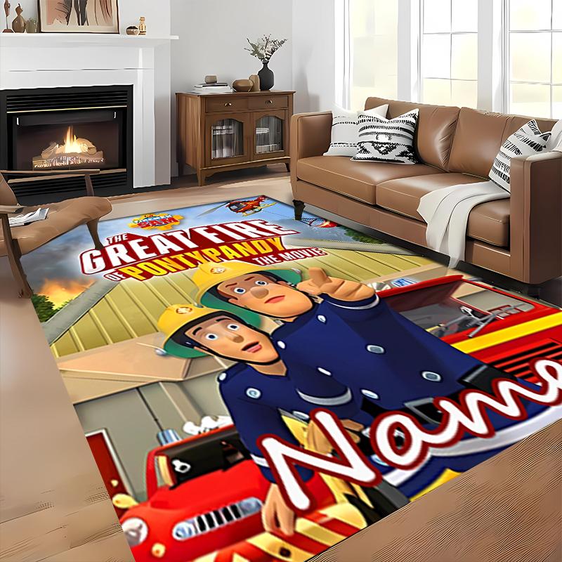 Custom personalization Fireman Sam Area Rug - Perfect For Kitchen, Bathroom,Laundry Room Decor Large Size Available,Gift All Seasons