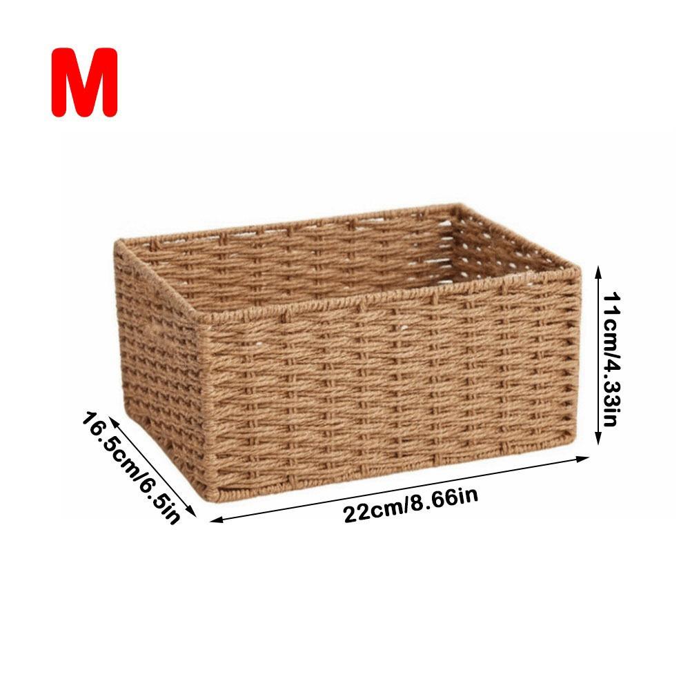 Reusable Woven Storage Basket Handmade Clothing Storage Basket Portable Snack Sundries Organizer