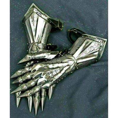 2 Дизайнерские перчатки Средневековые доспехи Стальная рукавица Перчатки Рыцарь Крестоносец Рукавица Пара перчаток с акцентами