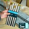 5 Pairs White Gold Japanese Chinese Chopsticks Eating Food Sushi Sticks Reusable Alloy Korean Chopsticks Set Healthy Kitchen Tableware