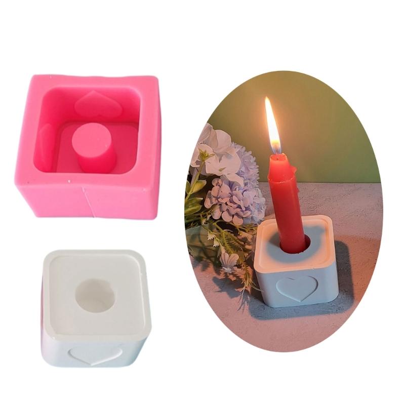 Candle Holder Silicone Molds DIY Castings Moulds Square Candlesticks Resins Molds for Candle Holder Table Decorations