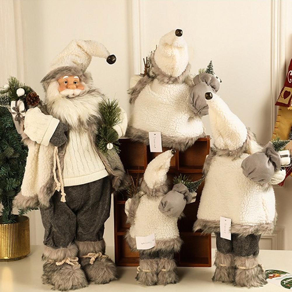 Santa Claus Dolls White Xmas Pendants Merry Christmas Tree Decor For Home Kids Naviidad Presents Noel Gifts Natal