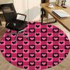 1pc Heart Checkered PatternChair Carpet for Office, Indoor Non-Slip Washable Polyester Fiber Carpet, Mat For Office, Machine Washable