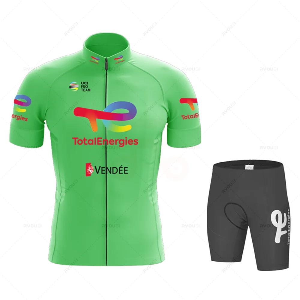 Total Energies 2025 Summer Profession Cycling Sweatshirt Set Men's Short Sleeve Jersey Cycling Clothing Bicycle Maillot Ciclismo