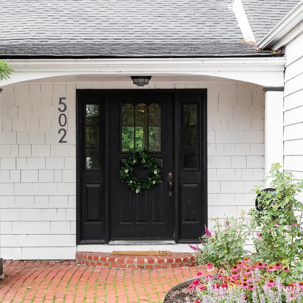 0-9 Floating House Numbers Solid Aluminum Modern Address Number for Outside with Nails Kit for Home Street Office Sign Black 5"