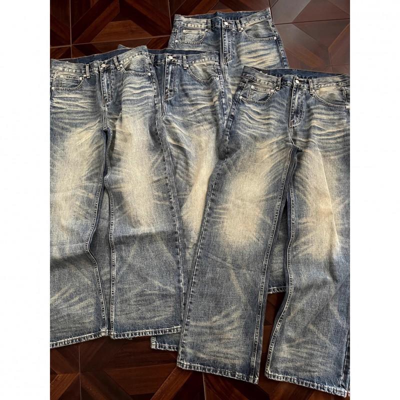 American Street Style Flared Straight Leg Jeans Teens Fall Casual Denim Pants