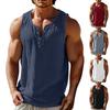 Men's Cotton And Linen Vest, Waistcoat, Casual Sleeveless Collar