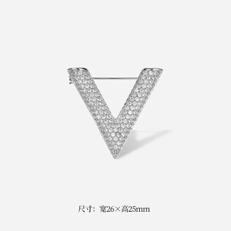 V-образная брошь женская изысканная буква корсаж индивидуальный дизайн чувственная булавка анти-свет пряжка фиксированная одежда аксессуары