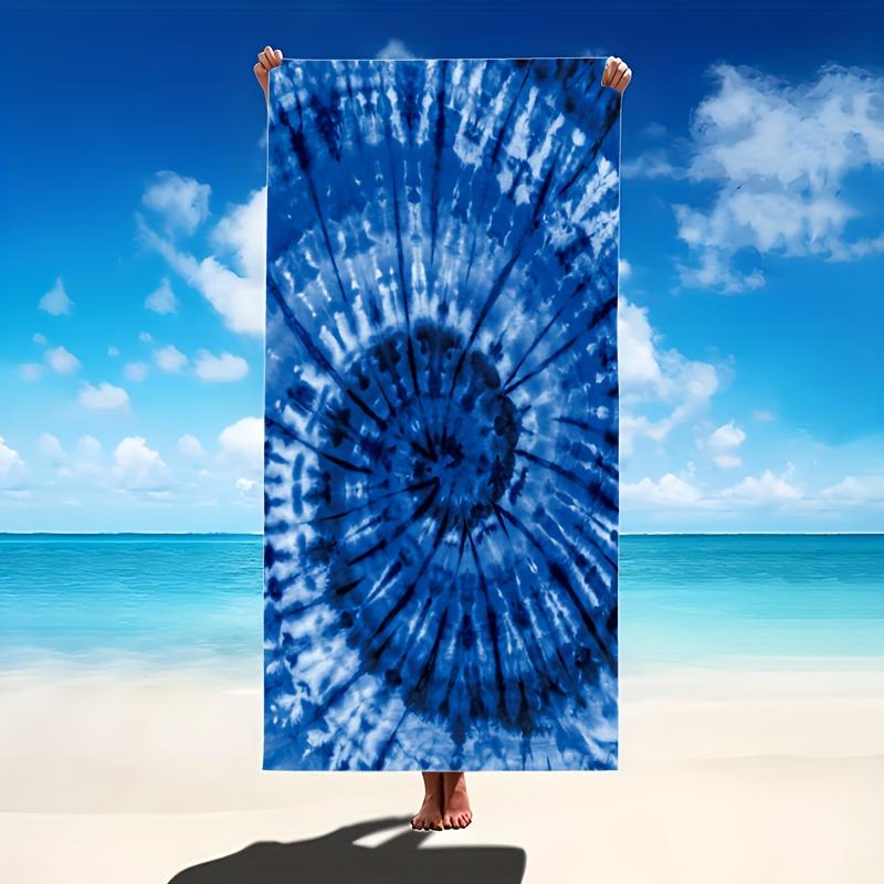 Rainbow Spiral Tie Dye Print Beach Towel Quick Dry Sand Free Oversized Bath Towel for Pool Travel Summer Vacation Boho Style