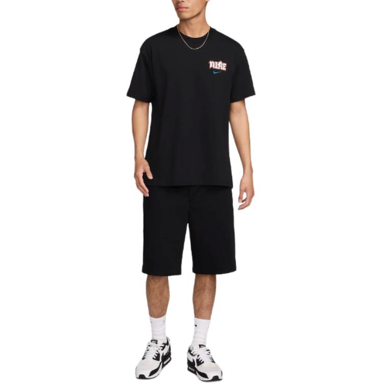 Nike T Shirts Men's Black Crew Neck Moderate Straight Fit FZ5386-010