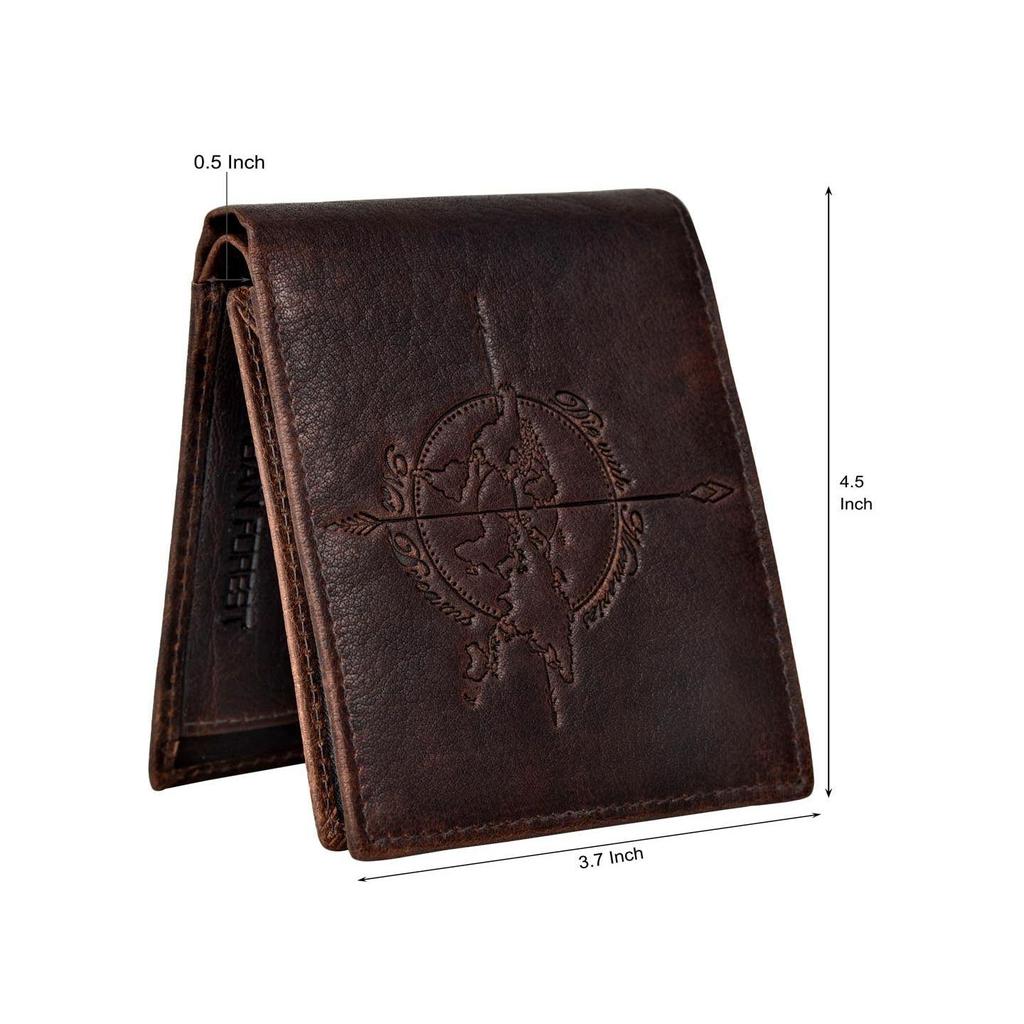 Кошелек из атласной коричневой кожи для мужчин