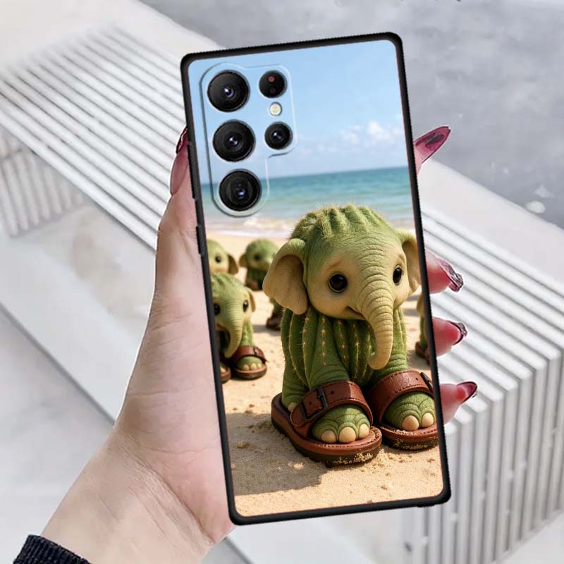 Tung Tung Tung Узор Сахур Для Samsung Galaxy S26 S25 S24 S23 S22 S21 S20 Ultra Plus FE 5G Черный Мягкий ТПУ Чехол для Телефона