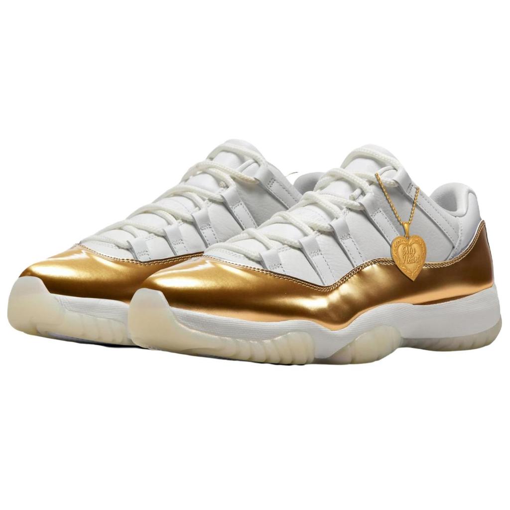 Jordan Баскетбольные кроссовки Air Jordan 11 Low Unisex Бело-золотые AH7860-102