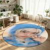 Felix Printed Round Crystal Velvet Rug Soft Non Slip Floor Carpet For Bedroom Holiday Gift
