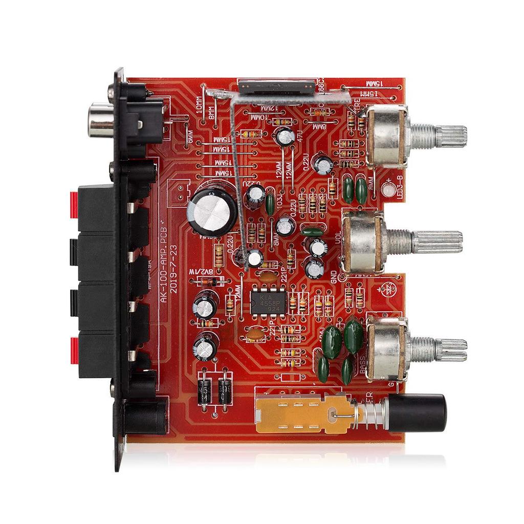 AK-170 Мотоциклетный стерео цифровой усилитель мощности, Компактный цифровой усилитель 12 В с адаптером питания 12 В/5 А