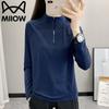 MiiOW Women's Half-Zip Long Sleeve Athletic T-Shirt