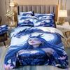 3D Printed High-end Nezha Series Trendy Elements Down Comforter Bedding Set, Children's Adult Bedding Set, Zipper Pillowcase Bed