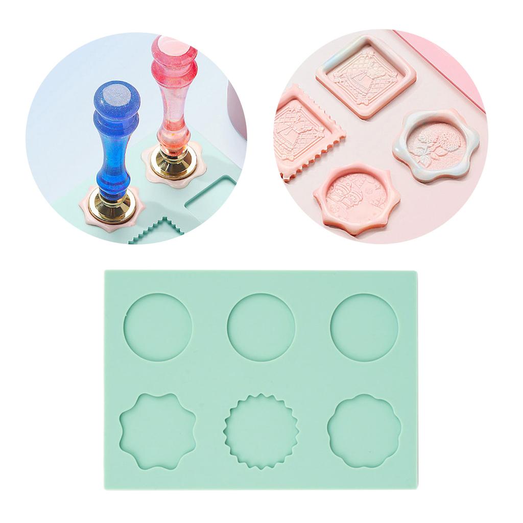 6-in-1 Wax Seal Stamp Silicone Mold for Making Wax Stamp Silicone Wax Seal Mat Non-stick Easy To Demold