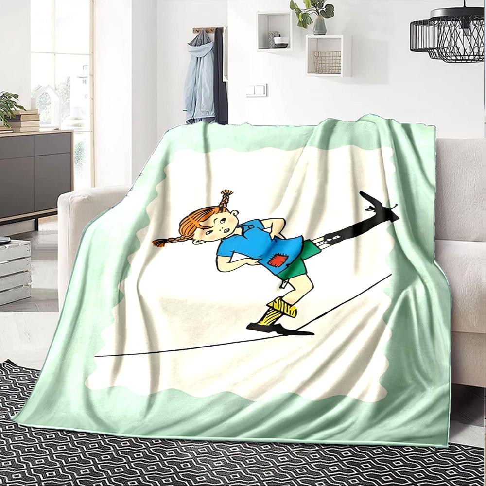 1pc Pippi Longstocking2 Blanket, Gift, for Men and Women, Soft Blanket, Good for Sofa Bed Couch Travel, Lightweight Flannel Blanket