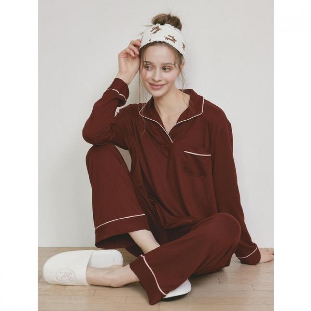 Lunaluz Women S Long Sleeve Half Collar Two Piece pajamaS
