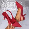 2024 Summer Women's Sandals High Heels Closed Toe Single Shoes with Thin Heel Mid-heeled Fashion Hollow Pointed Toe Women Shoes