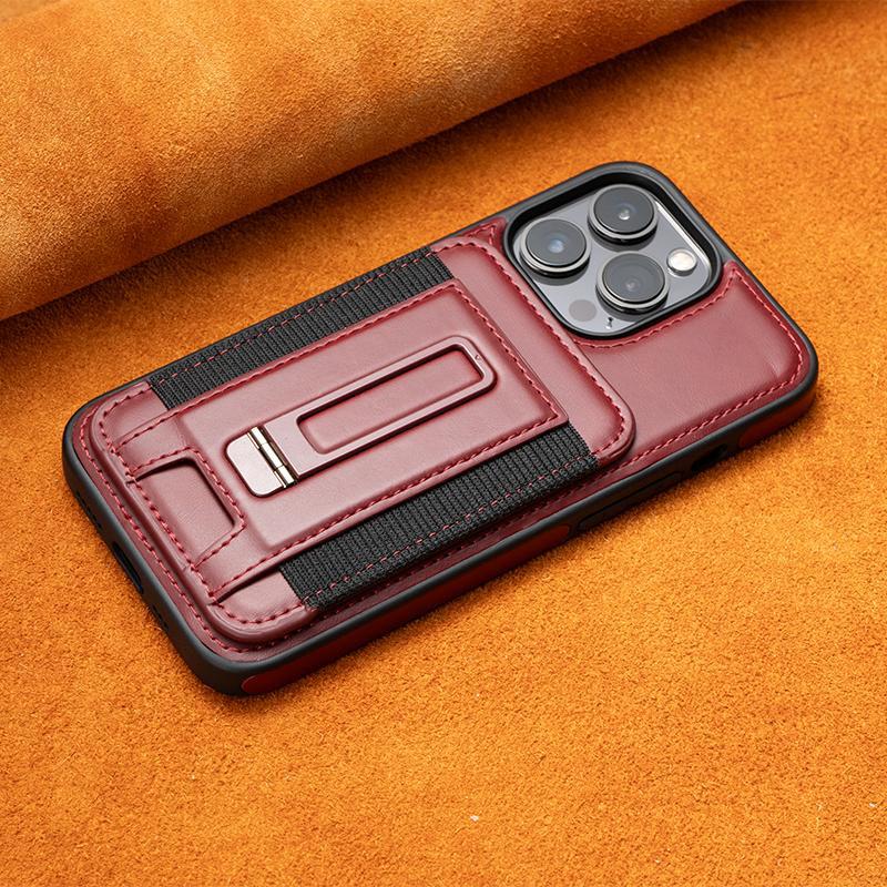 Suitable for Apple 16promax Phone Case Card Holder, IPhone15 Exposed Label 14 Full Cover 13 Anti-drop Men's Leather Case