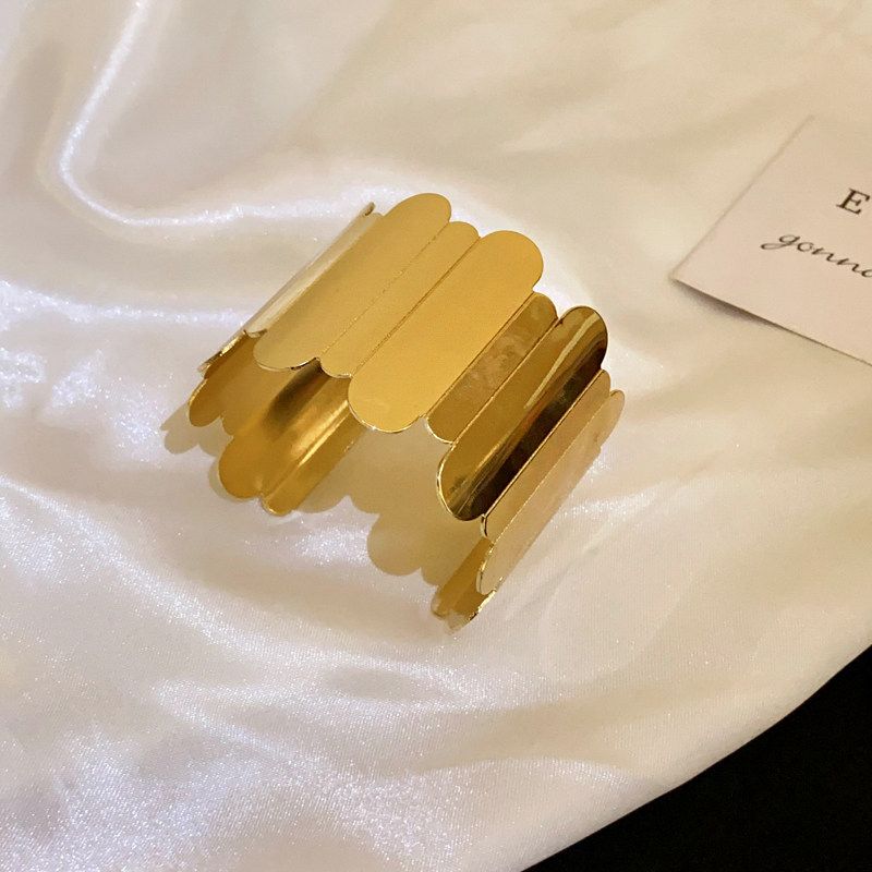 European and American Style Irregular Open Bracelet, New Arm Ring, Silver High-End Arm Band, Minimalist Metal Unique Hand Accessory