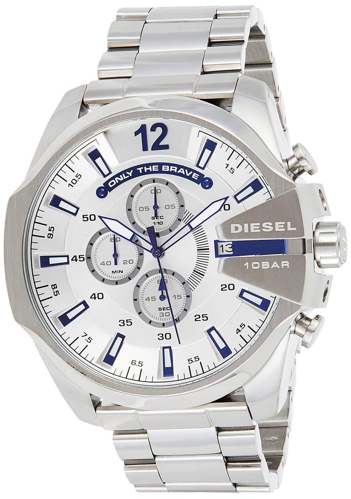Diesel DZ4477 Silver Japanese Chronograph Fashion Watch Men's Stainless-Steel