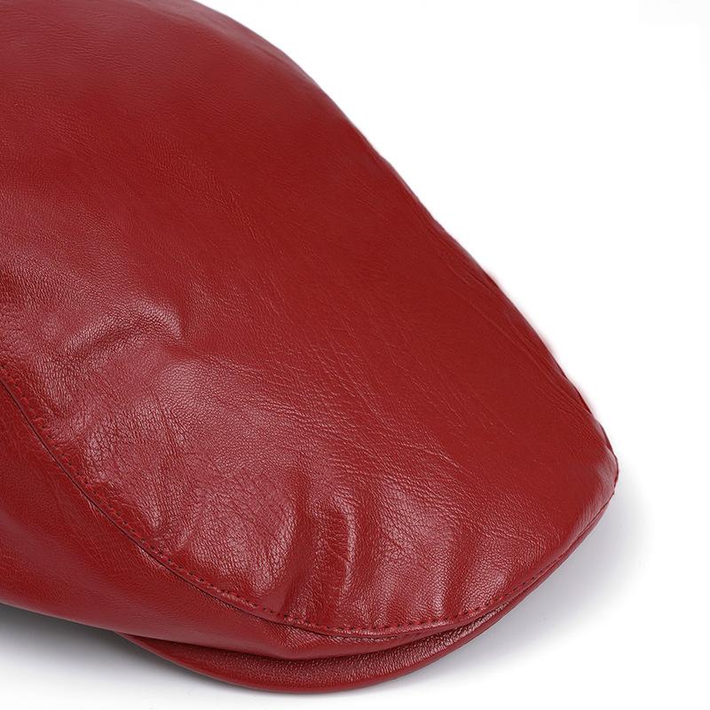 Кожаный берет мужской осенне-зимний теплый британский кепка с козырьком женская кепка-форвард кепка маляра