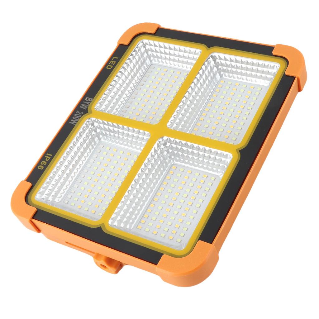 Светодиодный портативный солнечный рабочий фонарь 200 Вт 7000 мАч 15000 лм 288 светодиодов 4 режима IP65 Перезаряжаемый аварийный рабочий фонарь