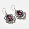 Amethyst Gemstone Handmade 925 Silver Plated Jewelry Earring 1.89"
