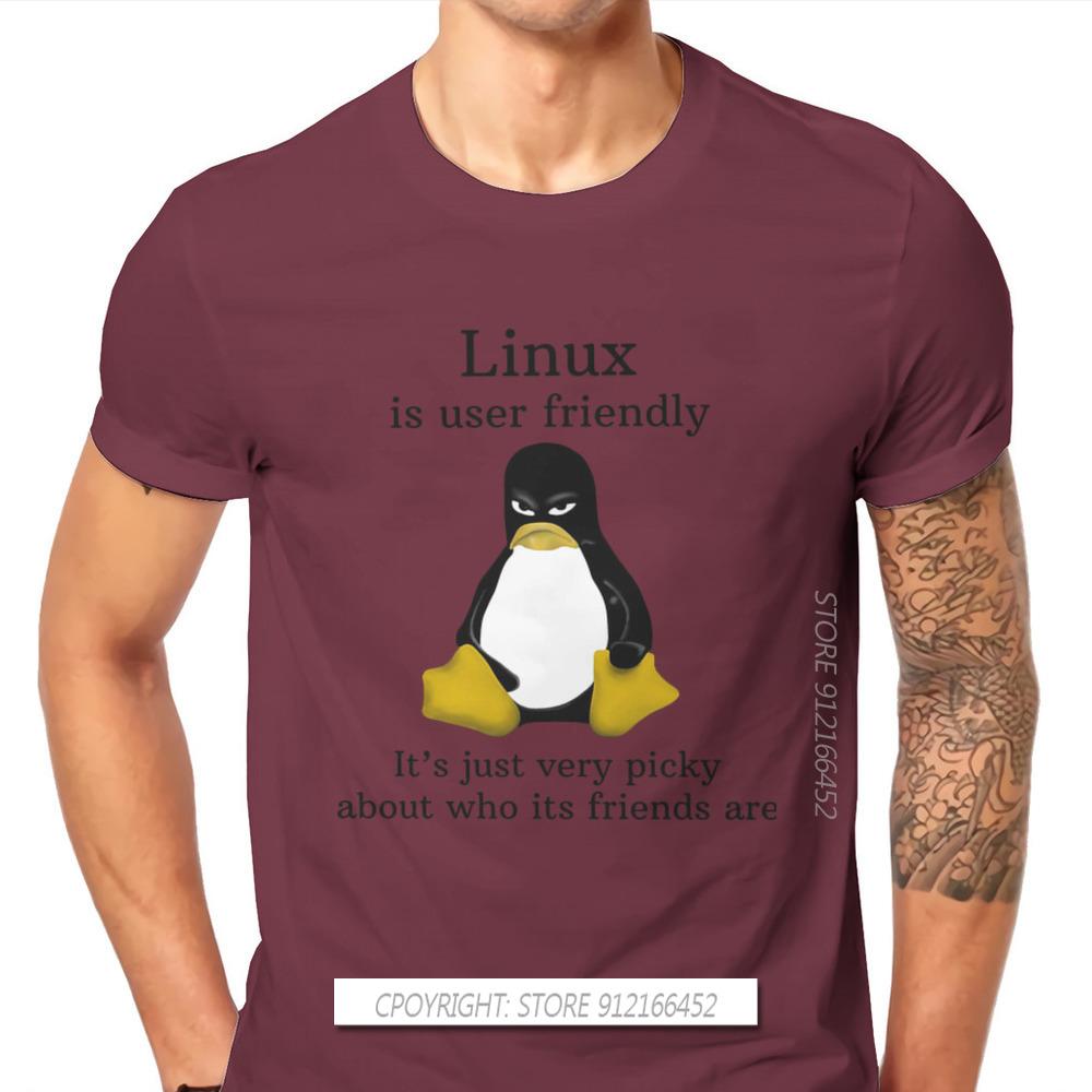 Linux Operating System Tux Penguin Men's TShirt User Friendly Just Picky Distinctive T Shirt Original Casual Sweats New Trend