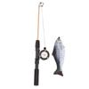 Retractable Cat Teaser Wand Toy Interactive Fishing Rod with Simulation Fish for Cats(Salmon
