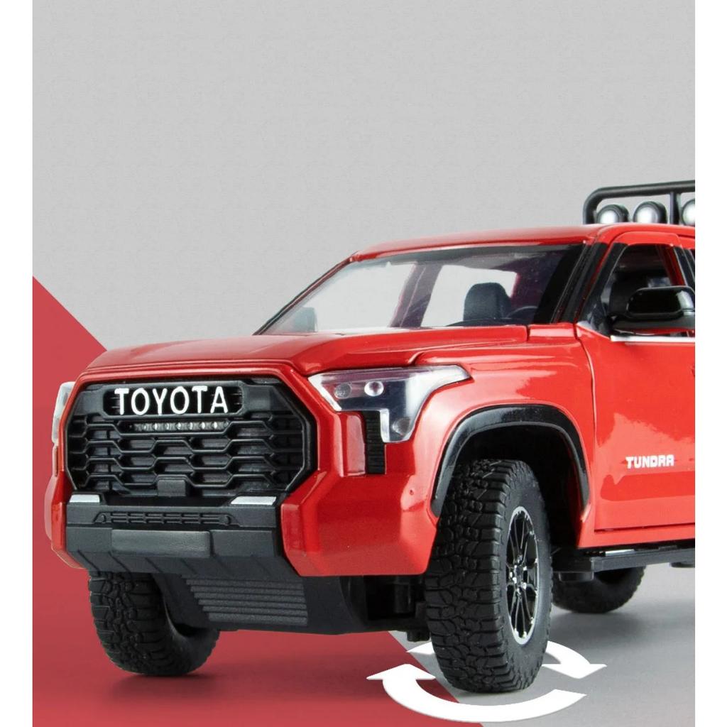 1/24 Toyota Tundra Alloy Car Model Metal Diecast Toy Vehicle Pull Back Sound and Light Simulation Cars Toys for Kid Boys Gift