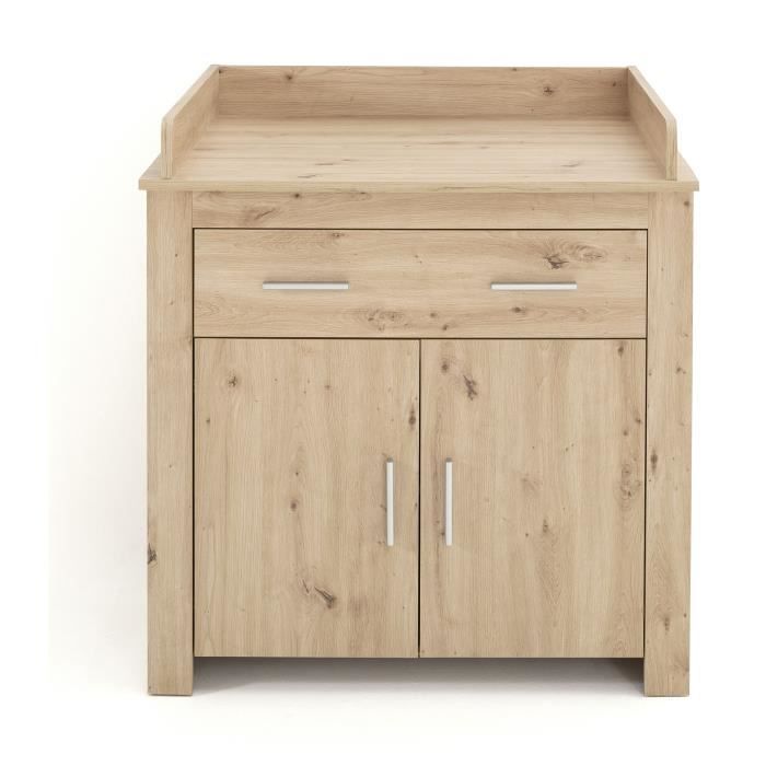 Chambre bébé Duo : Lit 70 x 140 cm + Commode à langer AHOI - Chêne - TREND TEAM