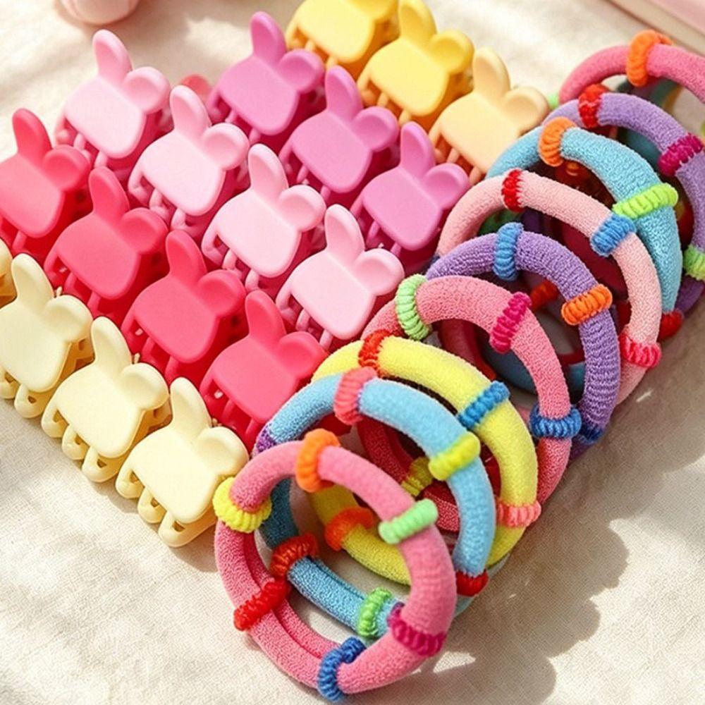 875Pcs Colorful Kids Hair Accessories Set Sweet Hair Clips Elastics Ponytail Holders For Girls