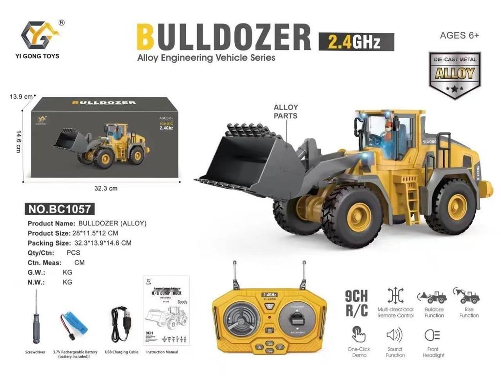 Free Shipping Alloy Remote Control Excavator Dump Truck Toy for Kids