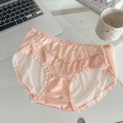 Женские милые кружевные сетчатые трусики-брифы из хлопка в стиле пэчворк с поясом и бедрами