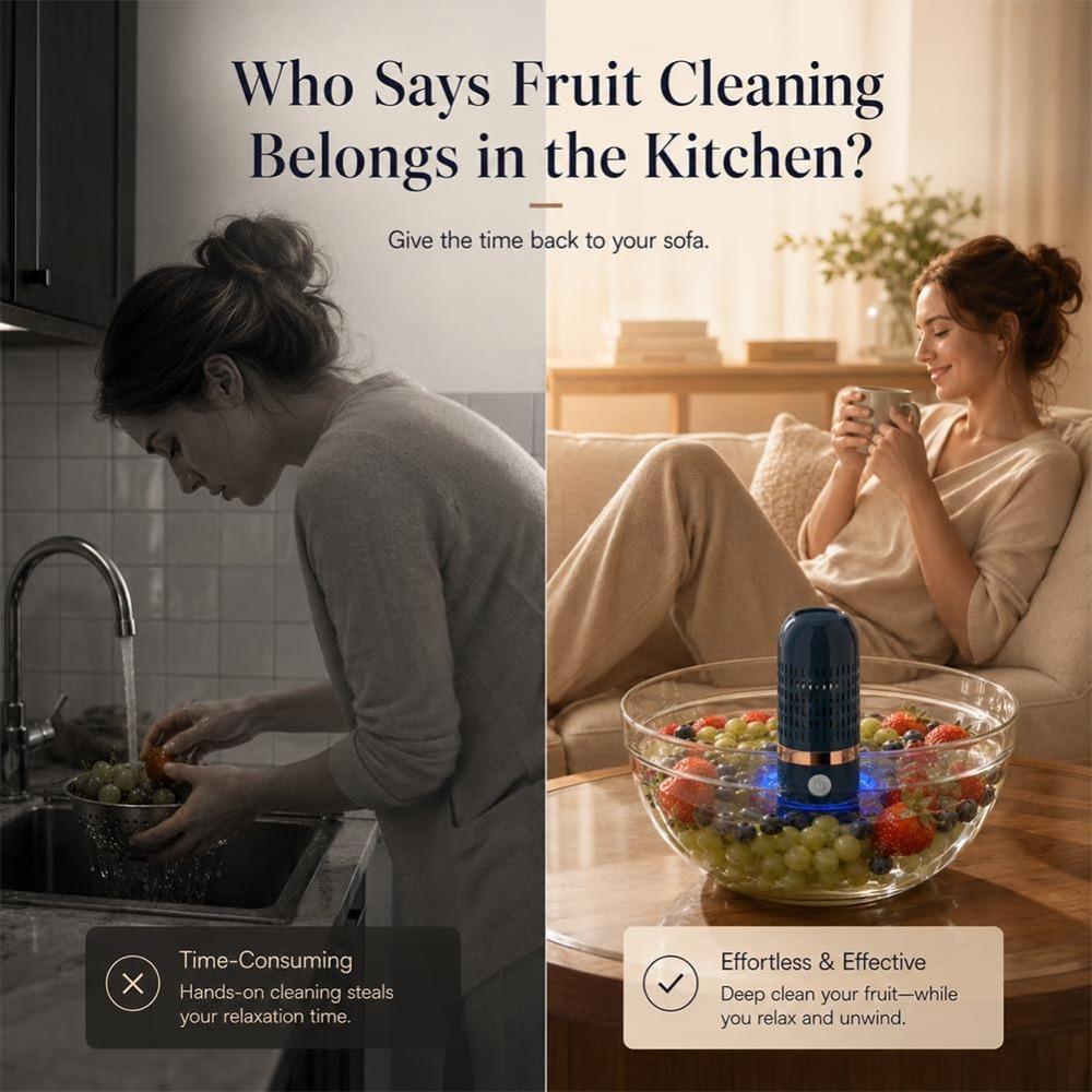 Fruit and Vegetable Purifier Cleaner Washing Machine, 2027 Titanium-Bearing, OH-ion Purification Technology